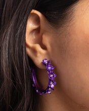 Load image into Gallery viewer, Fashionable Flower Crown - Purple Earrings