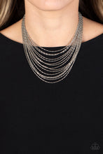 Load image into Gallery viewer, Cascading Chains - Silver Necklace Set