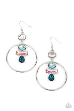 Load image into Gallery viewer, Geometric Glam - Blue Earrings
